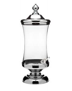 Shannon Crystal Horizon Glass Beverage Dispenser Silver Stand 