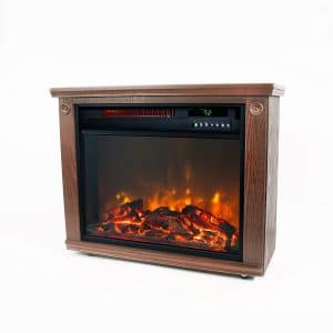 Lifesmart Infrared Quartz Electric Fireplace Stove- Oak Finish with Remote