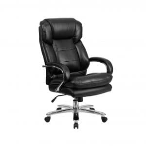 Flash Furniture Series 24:7 Black Leather Executive Chair with Loop Arms