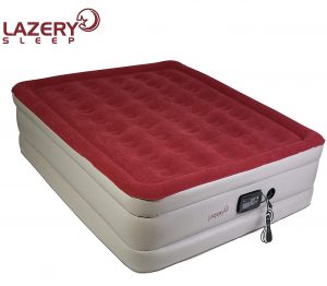 Lazery Sleep Air Mattress – Raised Electric Airbed with Built in Pump & Carry Bag – Fast Inflation, LED Remote Control & 7 Firmness Settings –Queen 78" x 58" x 19"