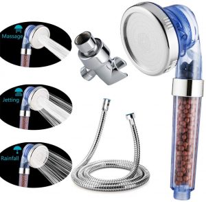 VIKILY Ionic Shower Head With Replacement Hose And Holder, High Pressure Water Saving Handheld Shower Head With 3 Setting Spray For Great Shower Experience