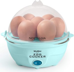 Nostalgia EC7AQ Retro Premium 7 Capacity Electric Large Hard-Boiled Egg Cooker Poached, Scrambled, Omelets, Whites, Sandwiches, With Alarm