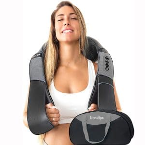 Shiatsu Back Shoulder and Neck Massager with Heat - Deep Tissue Kneading Back Massager for Neck, Shoulders, Foot, Legs - Electric Full Body Pillow Massage