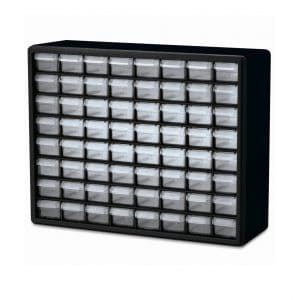 Akro-Mils 10764 Plastic Parts 64-Drawer Storage Cabinet, Black