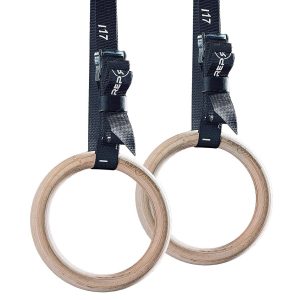 Rep Wood Gymnastic Rings with Adjustable Straps