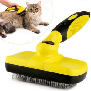ARELLA Pet Self Cleaning Slicker Dog Brush Grooming Tool for Shedding Dog&Cat Long Thick Hair Remove Loose Undercoat Tangled Knots Matted Fur