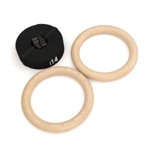 Iron Bull Wooden Gymnastics Rings with Adjustable Straps