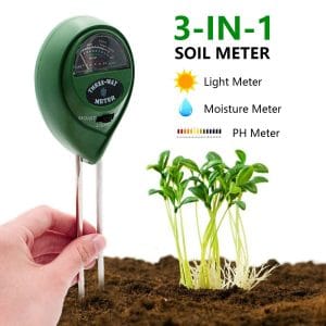 [2019 Upgraded] Soil Moisture Meter - 3 in 1 Soil Test Kit Gardening Tools for PH, Light & Moisture, Plant Tester for Home, Farm, Lawn, Indoor & Outdoor (No Battery Needed)