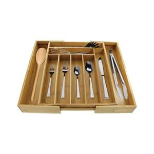 Cuisinart Bamboo Utensil Drawer Organizer 9 Compartments