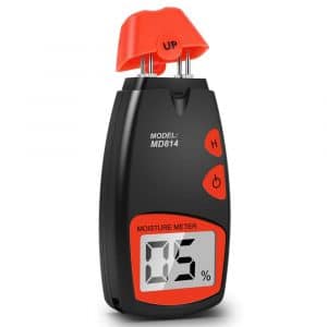 AIRSSON Wood Moisture Meter, Handhold LCD Wood Water Moisture Tester, 4 Pins Sensor, 9V Battery (Included),Range 2% - 40%, Accuracy- ±0.5%, MD814（updated MD812）