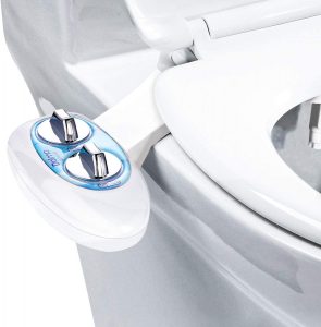 Bidet, Dalmo DDB01S2 Non-Electric Bidet Toilet Attachment with Self-Cleaning Nozzles, Fresh Water Bidet for Toilet with Adjustable Water Spray Pressure