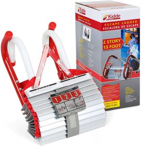 Kidde 468093 KL-2S Two-Story Fire Escape Ladder with Anti-Slip Rungs, 13-Foot