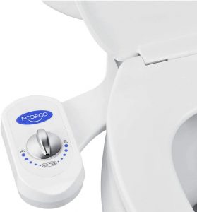 Bidet Fresh Water Spray Foofoo Non-Electric Mechanical Self Cleaning Nozzles White for Toilet Attachment Easy to Install