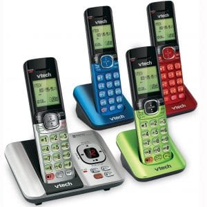VTech CS6529-4B 4-Handset DECT 6.0 Cordless Phone with Answering System and Caller ID, Expandable up to 5 Handsets