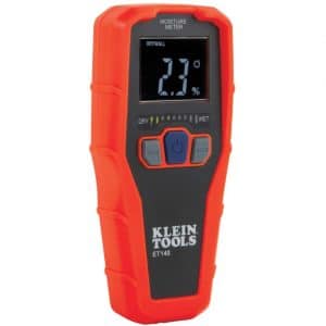 Klein Tools ET140 Pinless Moisture Meter for Non-Destructive Moisture Detection in Drywall, Wood, and Masonry; Detects up to 3 4-Inch Below Surface