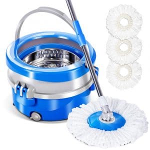 Masthome 3 Microfiber Spin Mop and Bucket