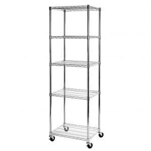Seville Classics UltraDurable 5-Tier NSF-Certified Shelving with Wheels