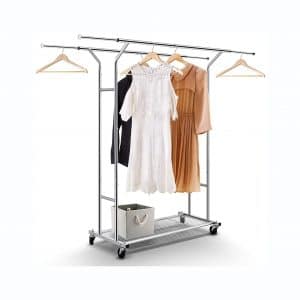 Simple Trending Double Rail Clothing Garment Rack