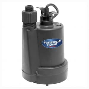 Superior Pump 91025 1:5 HP Thermoplastic Submersible Utility Pump with 10-Foot Cord