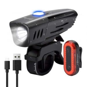 BRIVIGA USB Rechargeable headlight and taillight Bike Light Set