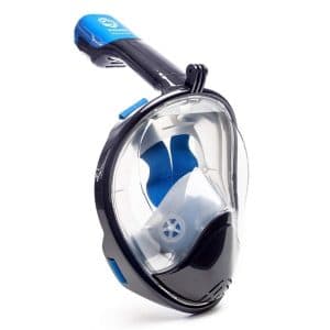 WildHorn Outfitters Seaview 180 ° Máscara de snorkel compatible con GoPro: diseño panorámico de rostro completo. Vea más con un área de visualización más amplia que las máscaras tradicionales. Previene Gag Reflex con diseño Tubeless