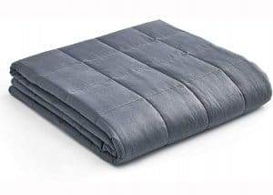 YnM Weighted Blanket — Heavy 100% Oeko-Tex Certified Cotton Material with Premium Glass Beads (Dark Grey, 48''x72'' 15lbs), Suit for One Person