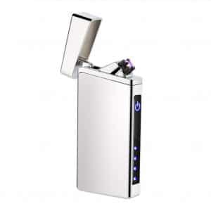 Leejie Plasma Dual Arc USB Rechargeable Electric Lighter (Silver)