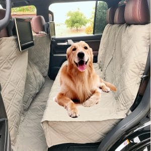 Deluxe Quilted and Padded Dog Car Seat Cover with Non-Slip Back Best for Car Truck and SUV - Make Travel with Your Pet Always an Option - 3 Sizes and Colors (Black, Grey, Taupe)