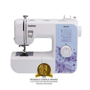 Brother Sewing Machine, XM2701, Lightweight Sewing Machine with 27 Stitches, 1-Step Auto-Size Buttonholer, 6 Sewing Feet, Free Arm and Instructional DVD