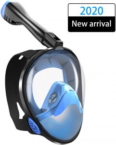 TINMIU Full Face Snorkel Mask, The Most Efficient Upgraded Safety Breathing System, Snorkeling Mask with Detachable Camera Mount, 180 Degree Panoramic View