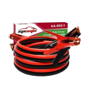 EPAuto 6 Gauge Booster Jumper Cables – Comes with a Travel Bag & Safety Gloves
