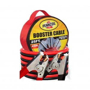 Pennzoil Jumper Cables – 4 Gauge, 25 Foot Jump Start Cable with Travel Bag