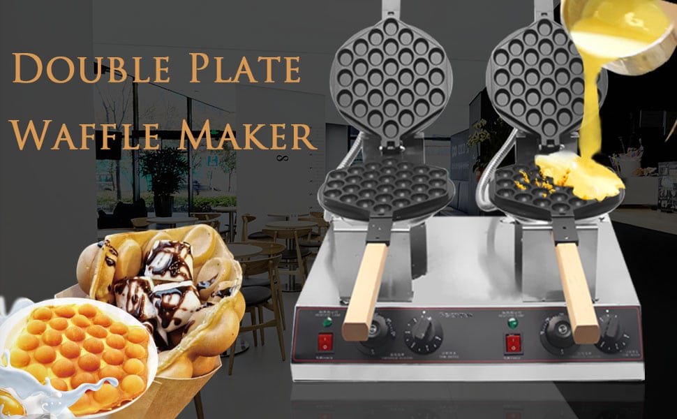 LBK Waffle Maker Commercial gas waffle maker Machine with Time and Temperature Control Suitable for Family Restaurant Bakeries Snack Bar waffle maker removable plates