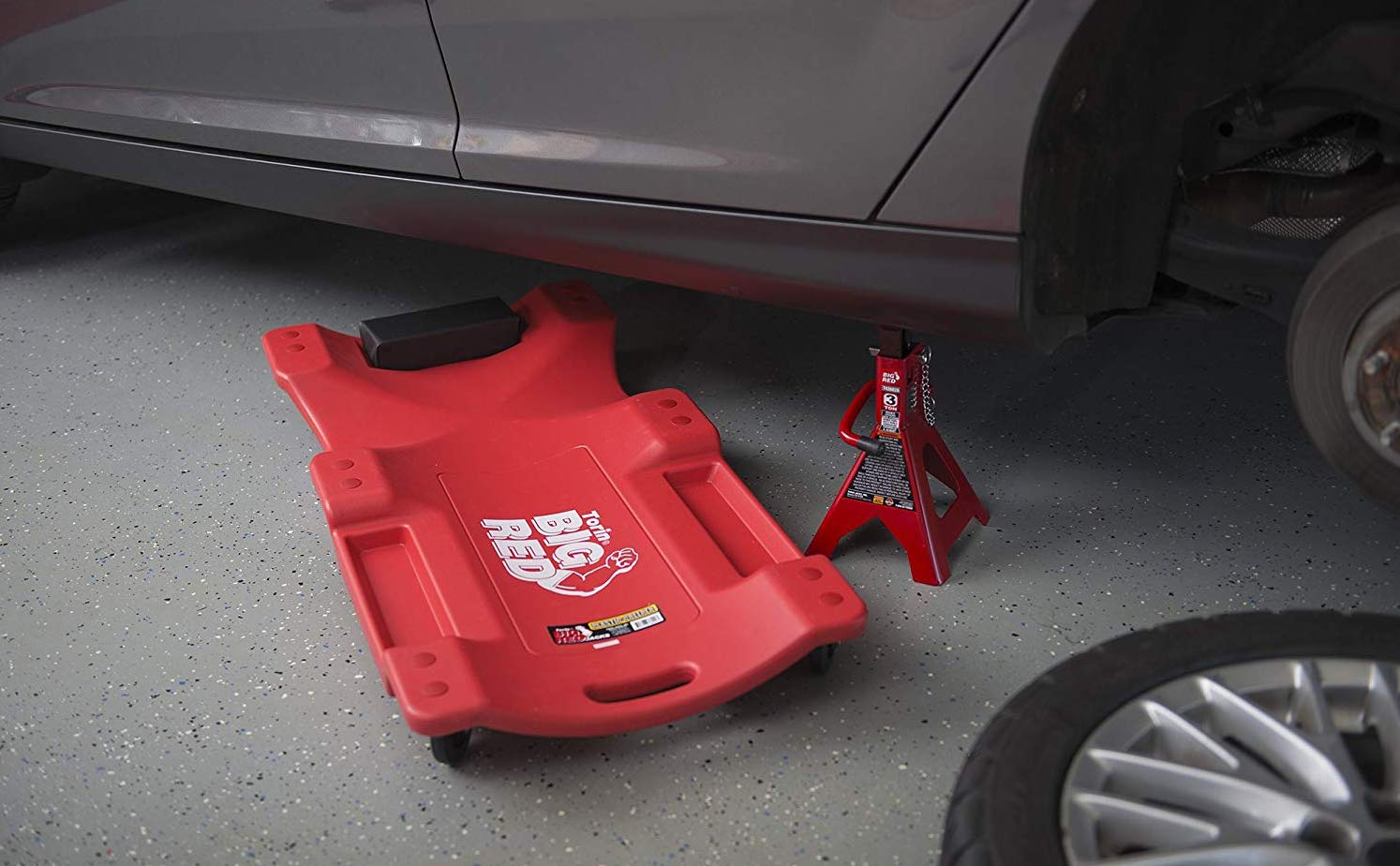 Pro lift 40 inch mechanic plastic shop garage creeper dual tool trays car t...