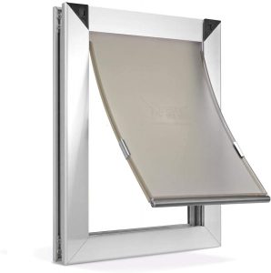 Extreme Performance Locking Rugged Aluminum Dog Doors for Exterior Doors - 2020 Design with Single or Dual Flap Extreme Seal Options in 4 Sizes