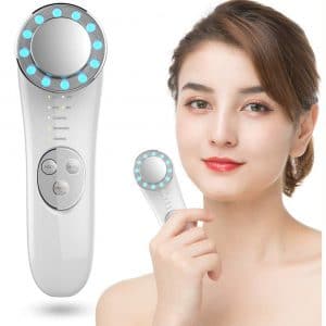 Facial Massager - 7 in 1 Face Cleaner Lifting Machine - High Frequency Machine - Promote Face Cream Absorption - LED Blue & Red Light Wave