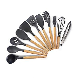 Chef’s Hand Kitchen Utensil Set with Bamboo Wooden Handles