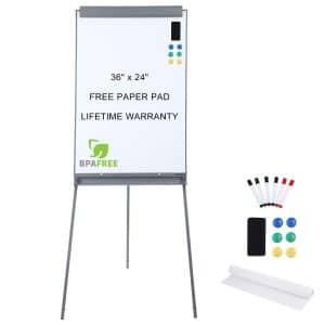 TSJ OFFICE Magnetic Flip Chart 36 x 24 Inches Whiteboard Easel