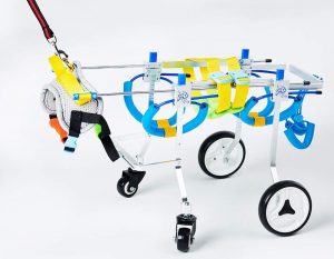 Tongping Adjustable Dog Pet Wheelchair, Front Hind Legs Rehabilitation, 4 Wheels Dog Cart Wheels