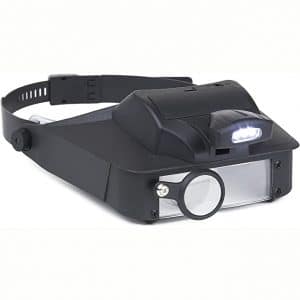 Carson LumiVisor Head Magnifier - Head Visor with LED Lighted Magnifier (2x 3x 5x 6x) (LV-10) , Black
