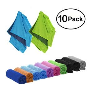 DARUNAXY 10-Pack Evaporative Cooling Towels