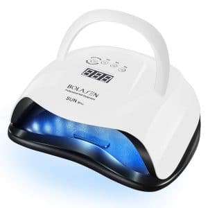 80W Nail Lamp, BOLASEN UV LED Nail Dryer with 42 Light Beads, Dual Light Source for Curing LED:UV Gel Polish, Upgraded Larger Space for Fingernail