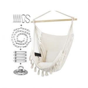 WBHome Hammock Swing Chair with Two Seat Cushions