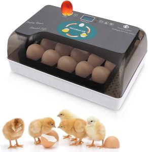 ESTINL Egg Incubator, 9-35 Eggs Fully Automatic Poultry Hatcher Machine with Led Candler and Auto Turning, Small Digital Incubators Breeder