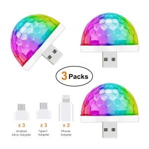 Aolun USB Mini Disco 3-Packs Lights