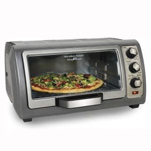 Hamilton Beach Countertop Toaster Oven, Easy Reach With Roll-Top Door, 6-Slice, Convection (31123D), Silver. electric pizza makers