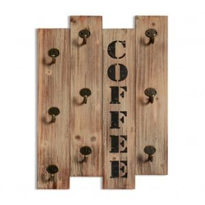Xing Cheng Rustic Wall Décor Coffee Cup Hangers with 9 Hooks