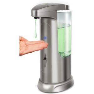 Hanamichi Soap Dispenser, Touchless High Capacity Automatic Soap Dispenser Equipped w Infrared Motion Sensor Waterproof Base Adjustable Switches Suitable