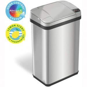 iTouchless 4 Gallon Sensor Can with Odor Filter and Fragrance, Touchless Automatic Stainless Steel Waste Bin, Perfect for Office and Bathroom
