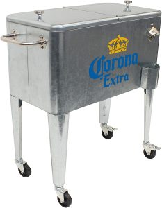 Leigh Country MC 47900 Galvanized Steel 60 Qt. Corona Rolling Cooler, Silver